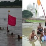 नौचंदी मेला 2026: तिरंगे और अखाड़ों के झंडों संग नदी में उतरे हिंदू-मुस्लिम तैराक, पेश की गंगा-जमुनी तहजीब की मिसाल
