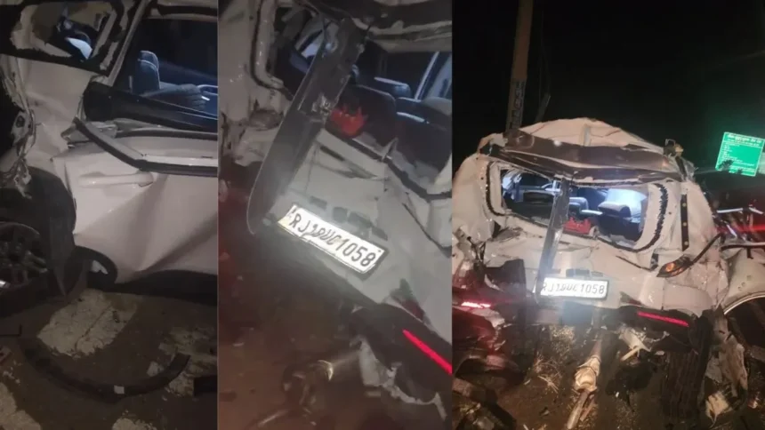 झुंझुनूं: ब्रेकर पर धीमी हुई कार को ट्रक ने पीछे से मारी जोरदार टक्कर, दो की मौत, चार घायल