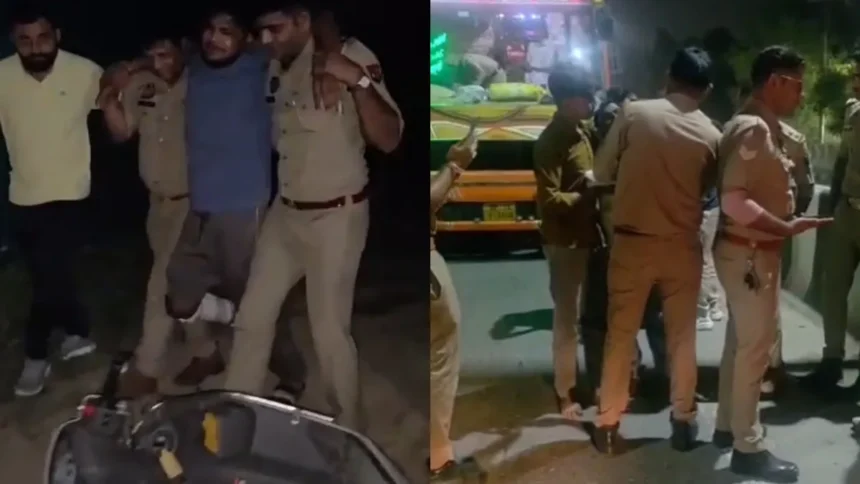 दिल्ली-मेरठ एक्सप्रेसवे पर बस पर फायरिंग के दो आरोपी मुठभेड़ में गिरफ्तार, एक के पैर में लगी गोली