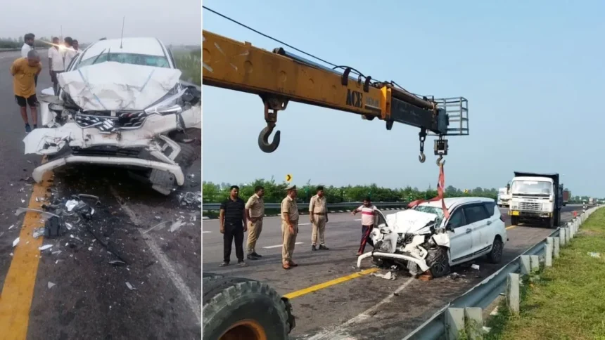 पूर्वांचल एक्सप्रेसवे हादसा: ट्रक में घुसी अर्टिगा, तीन टेनिस खिलाड़ियों की मौत, तीन घायल