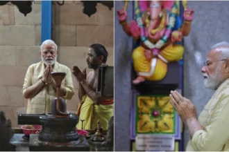 पीएम मोदी के सरकार प्रमुख के रूप में 25 साल पूरे, विनायक मंदिर में की पूजा
