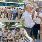 फर्रुखाबाद: लखनऊ जा रहे एनएचएम संविदा कर्मियों की बस रोकी, पुलिस से नोकझोंक